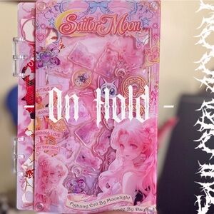NEW Anime Acrylic Shake Notebook Journal Card Holder Diary Sailor Moon Pink Goth